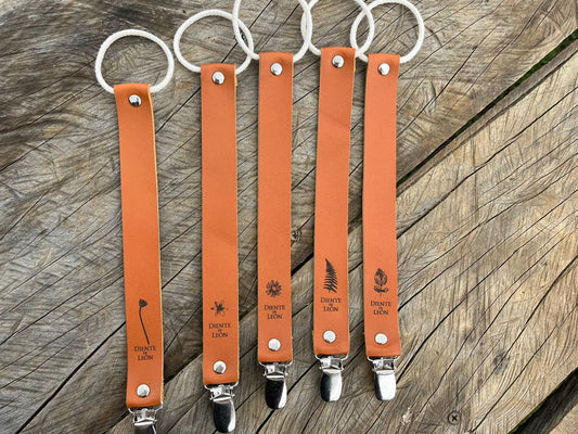 Portachupete de cuero flora