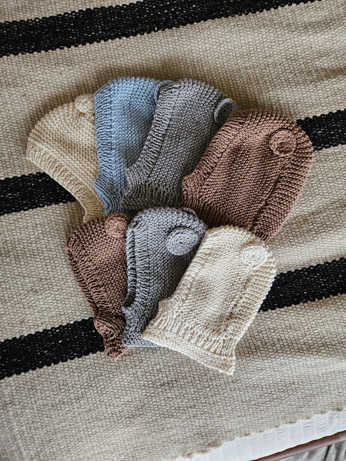 Gorro Pasamontañas tejido a mano a palillo en Algodón Pima.